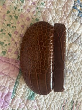 Tommy Bahama Croc-Embossed Brown Sunglasses Case
